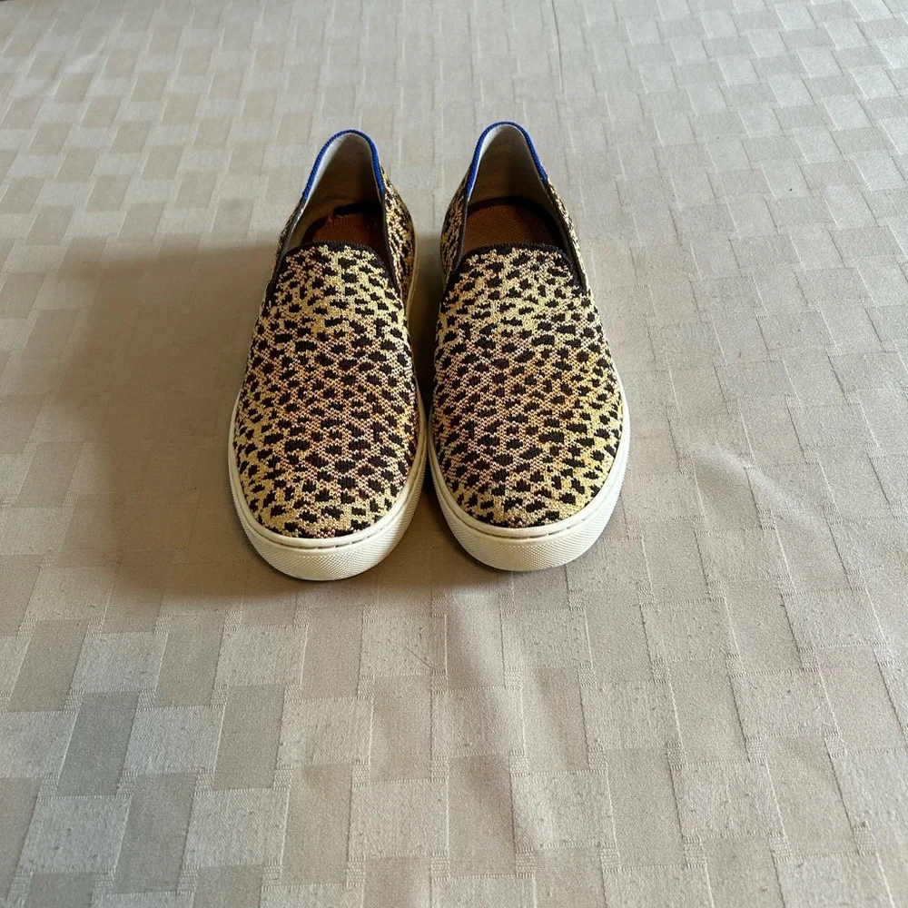 Rothy’s The Original Slip On Sneakers in Sahara Cat Leopard